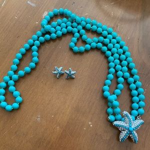 Stella & Dot Starfish Necklace and Earrings